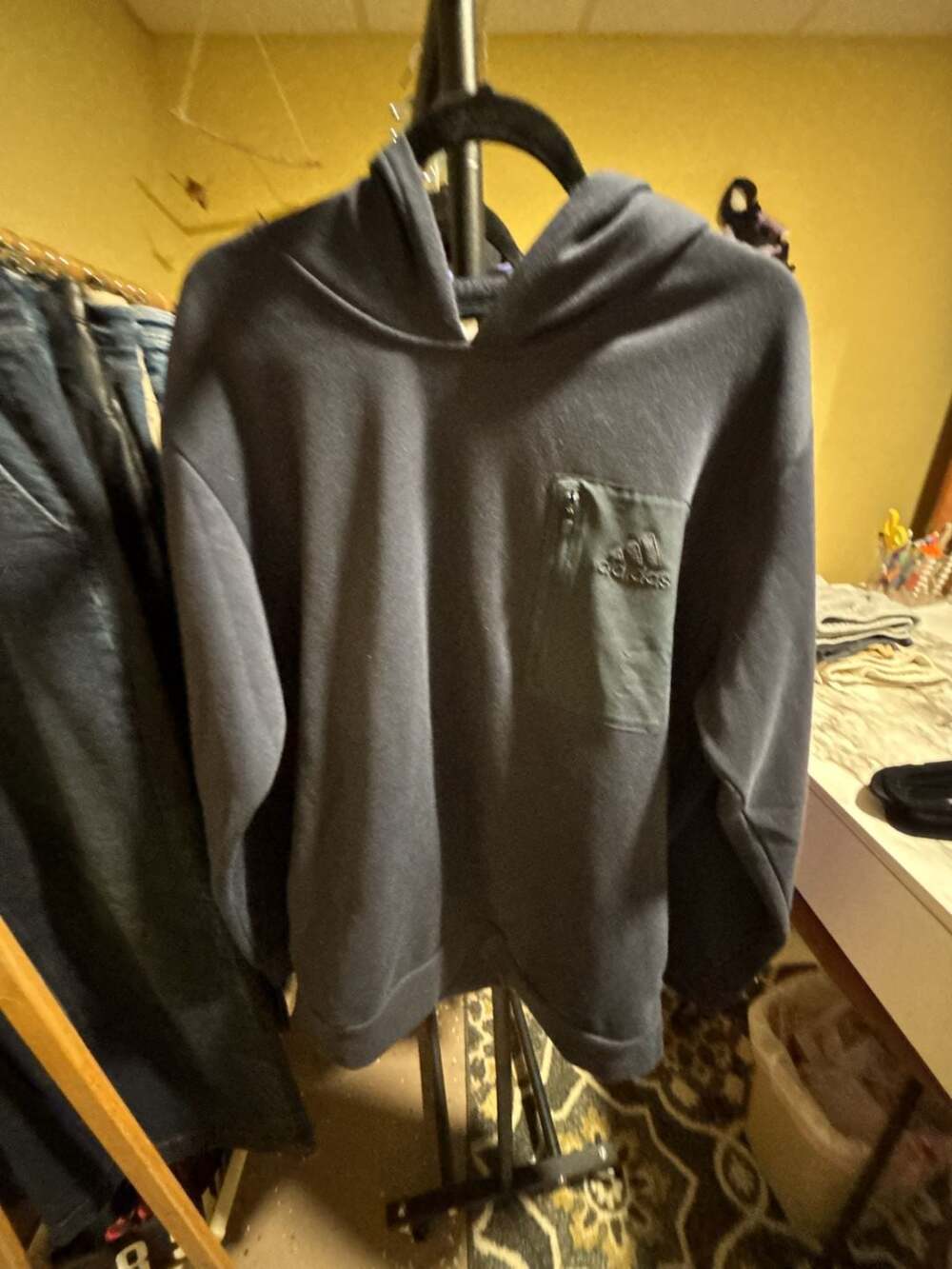 adidas Hoodie with Zippered Pocket, Size XL